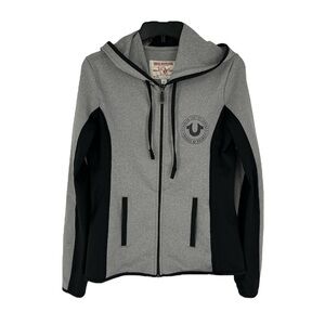 TRUE Religion full zip Hoodie size SP Black and gray